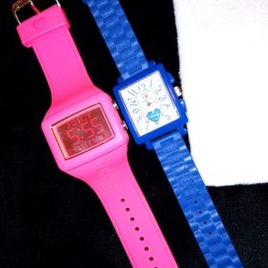 Lot of 2 Juicy Couture watches, vintage, rare pink blue